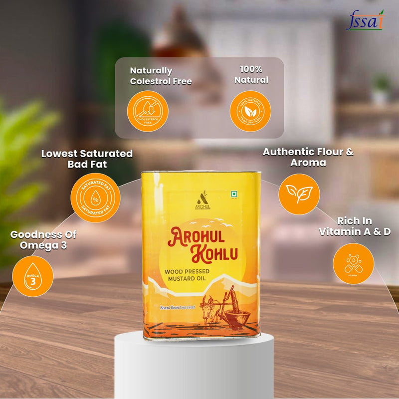 Arohul Kolhu Mustard Oil 15 Litres Tin