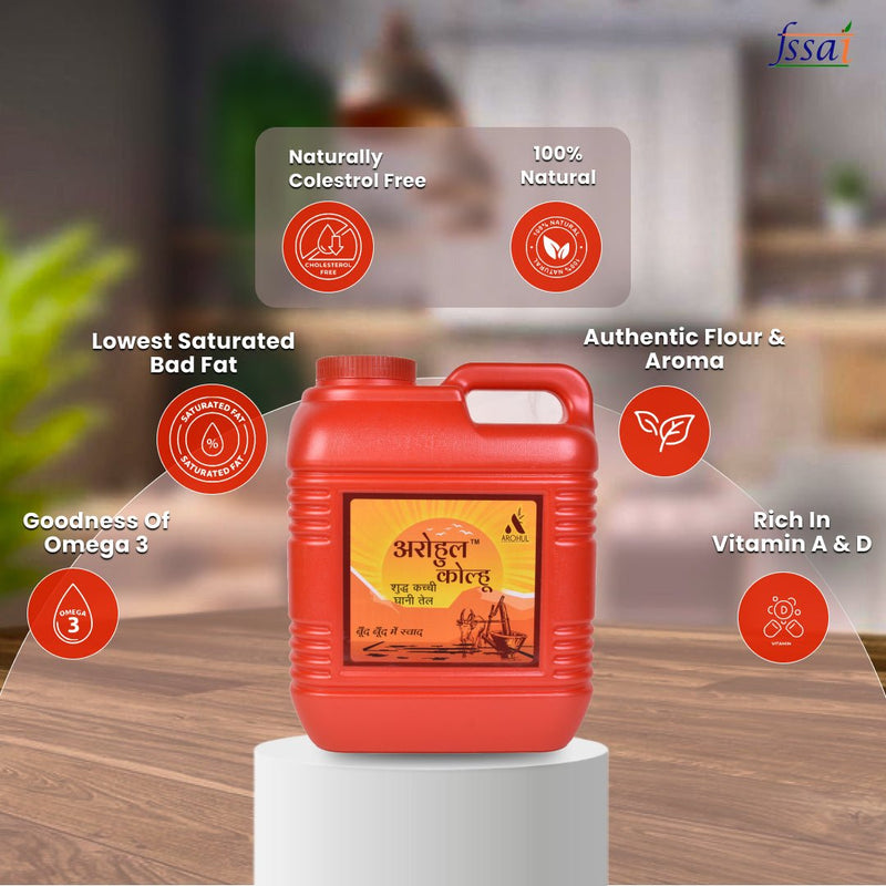 Arohul Kolhu Mustard Oil 10 Litres HDP Jar