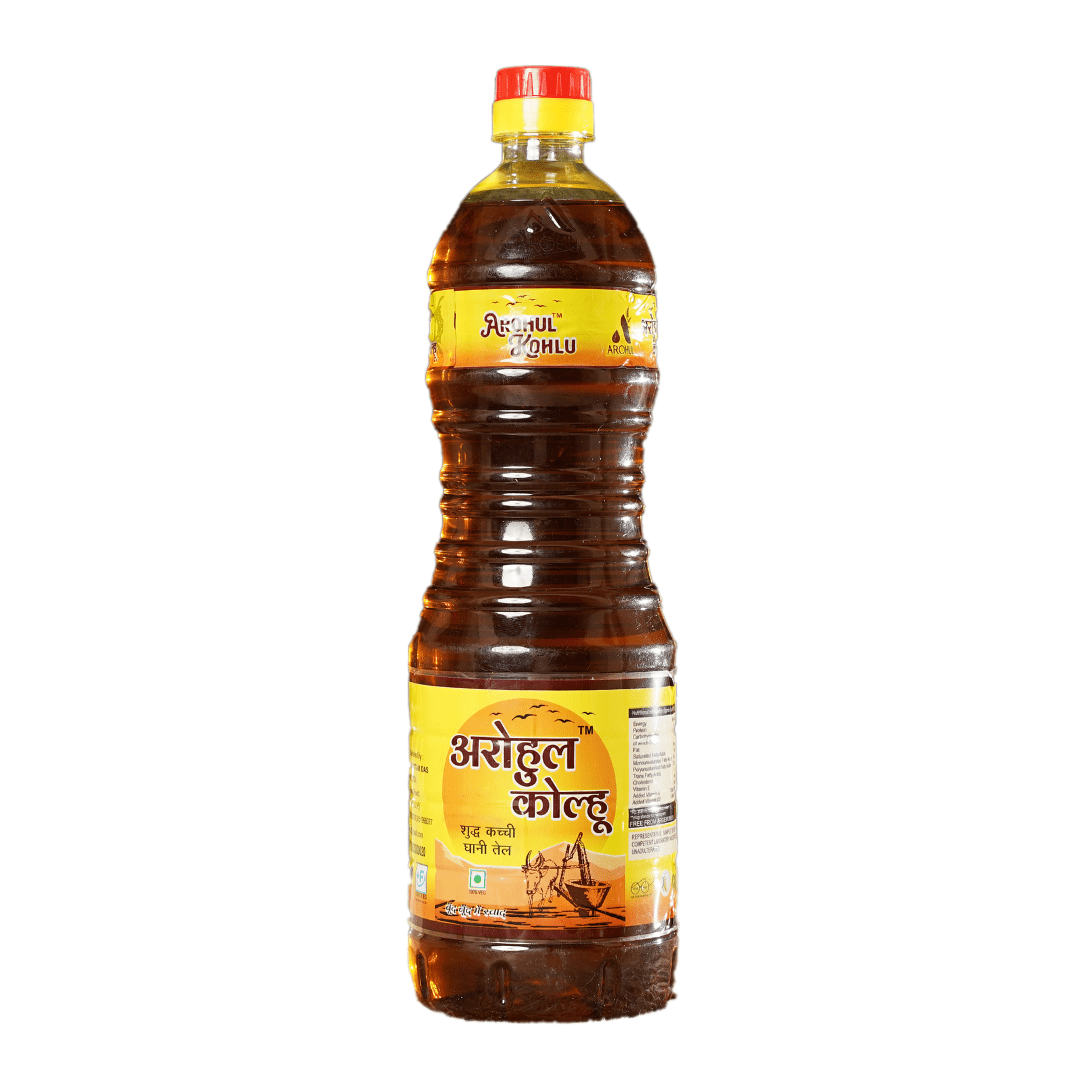 Arohul Kolhu Mustard Oil 1 Litre Bottle